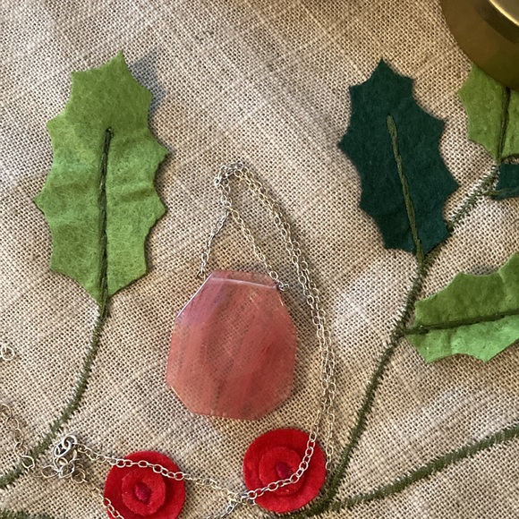 Cherry quartz pendant with 7 1/2” silver chain and 2” extender. So pretty! 🍒 - Picture 3 of 3